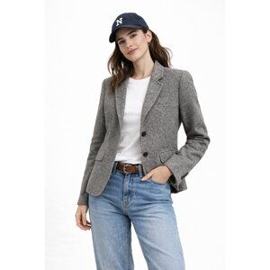 J. Crew Factory Gray Wool Blend Single-Breasted Blazer